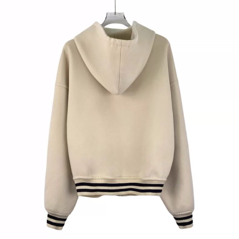 Celine Celine Beige Hooded Embroidered Jacket Size S / US 4 / IT 40 - 2 Thumbnail