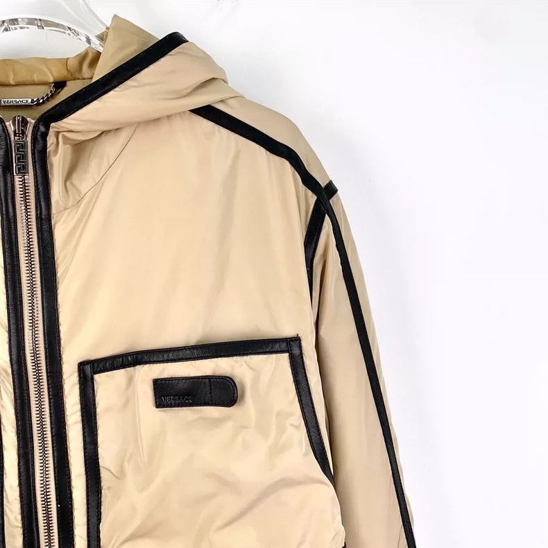 Versace Versace Beige Hooded Zip-Up Jacket Size L / US 10 / IT 46 - 3 Thumbnail