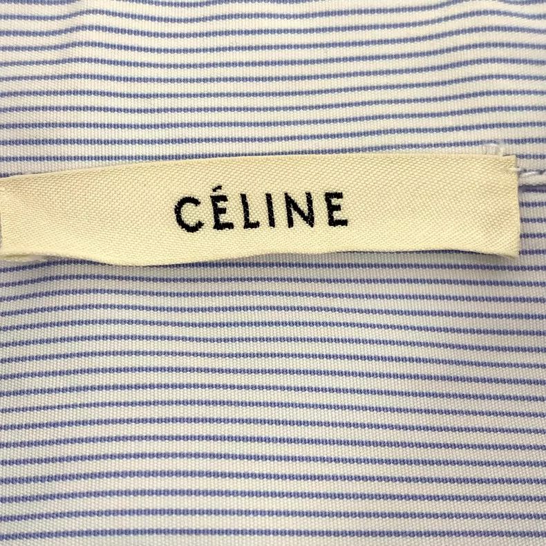 Celine Celine Light Blue Striped Long Sleeve Shirt Size XXS / US 00 / IT 34 - 6 Thumbnail