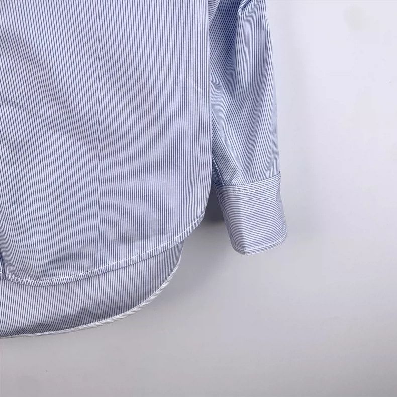 Celine Celine Light Blue Striped Long Sleeve Shirt Size XXS / US 00 / IT 34 - 5 Thumbnail