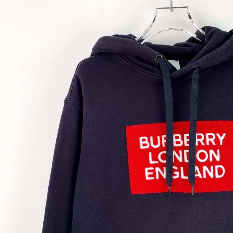 Burberry Burberry Logo Hooded Sweatshirt in Navy Blue Size M / US 6-8 / IT 42-44 - 3 Thumbnail