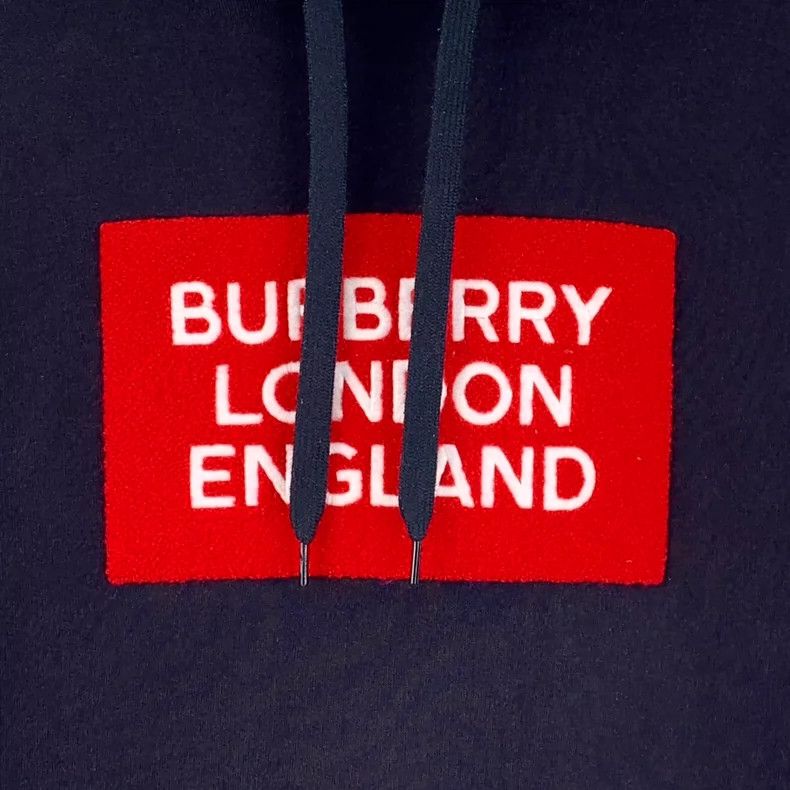 Burberry Burberry Logo Hooded Sweatshirt in Navy Blue Size M / US 6-8 / IT 42-44 - 4 Thumbnail