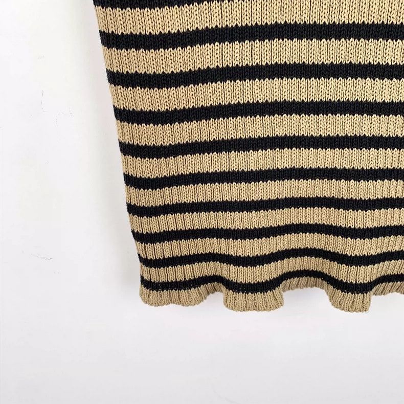 Dior Christian Dior Brown Striped Logo Knit Top Size XXS / US 00 / IT 34 - 5 Thumbnail