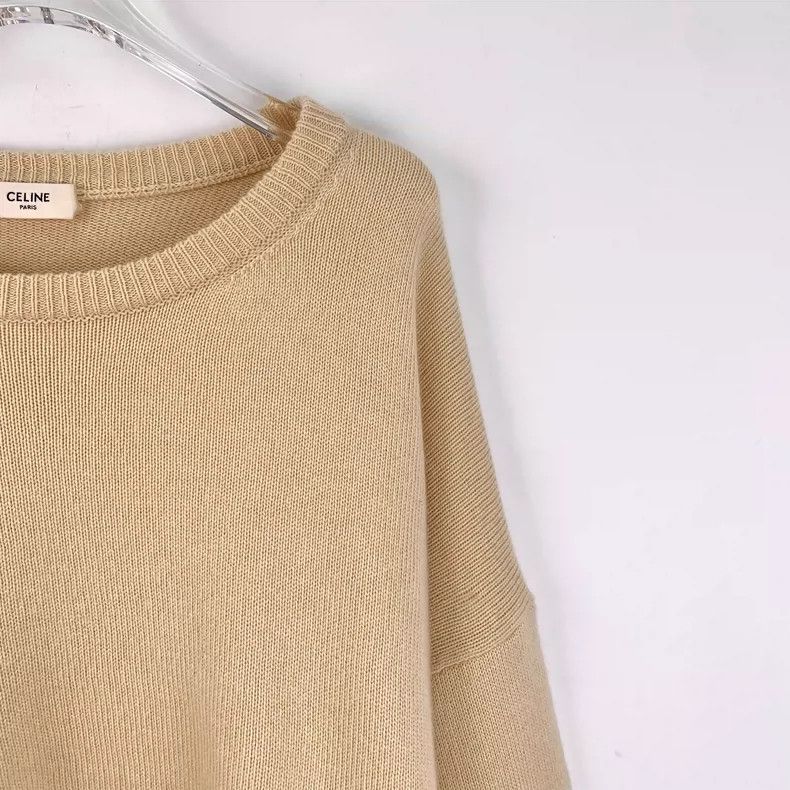 Celine Celine Brown Embroidered Cashmere Sweater Size ONE SIZE - 3 Thumbnail