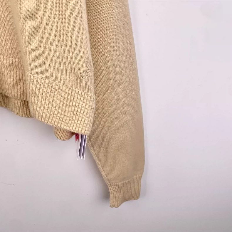 Celine Celine Brown Embroidered Cashmere Sweater Size ONE SIZE - 4 Thumbnail