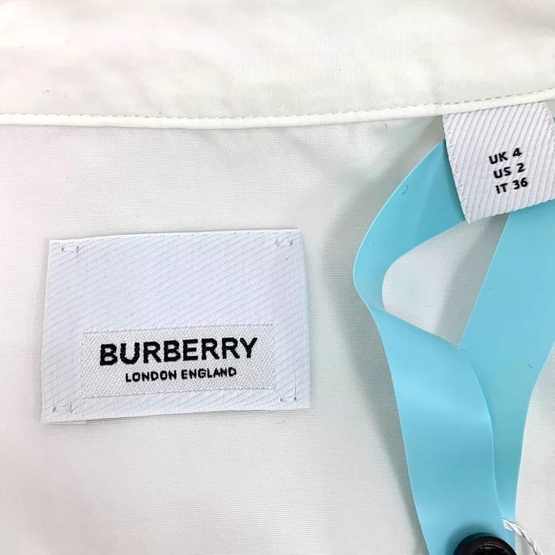 Burberry Burberry White Letter Print Long Sleeve Shirt Dress Size XS / US 0-2 / IT 36-38 - 6 Thumbnail
