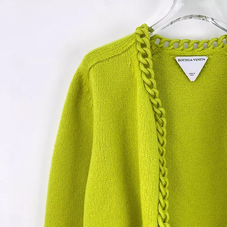 Bottega Veneta Bottega Veneta Green Knit Cardigan Sweater Size L / US 10 / IT 46 - 3 Thumbnail