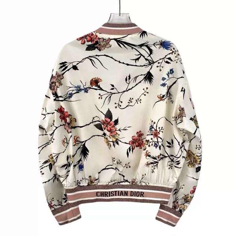 Dior Christian Dior Floral Silk Long Sleeve Jacket Size XXS / US 00 / IT 34 - 2 Thumbnail