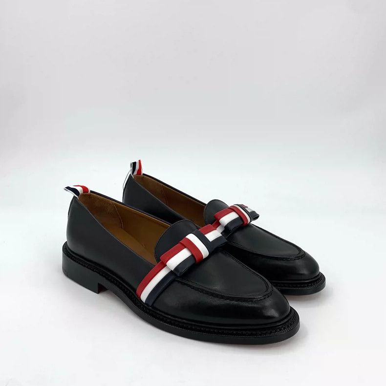 Thom Browne Thom Browne Black Striped Slip-On Leather Shoes Size US 8 / IT 38 - 2 Thumbnail