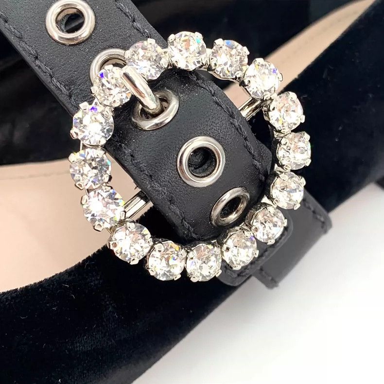 Miu Miu MiuMiu Black Flats with Rhinestone Buckle Size US 6 / IT 36 - 6 Thumbnail