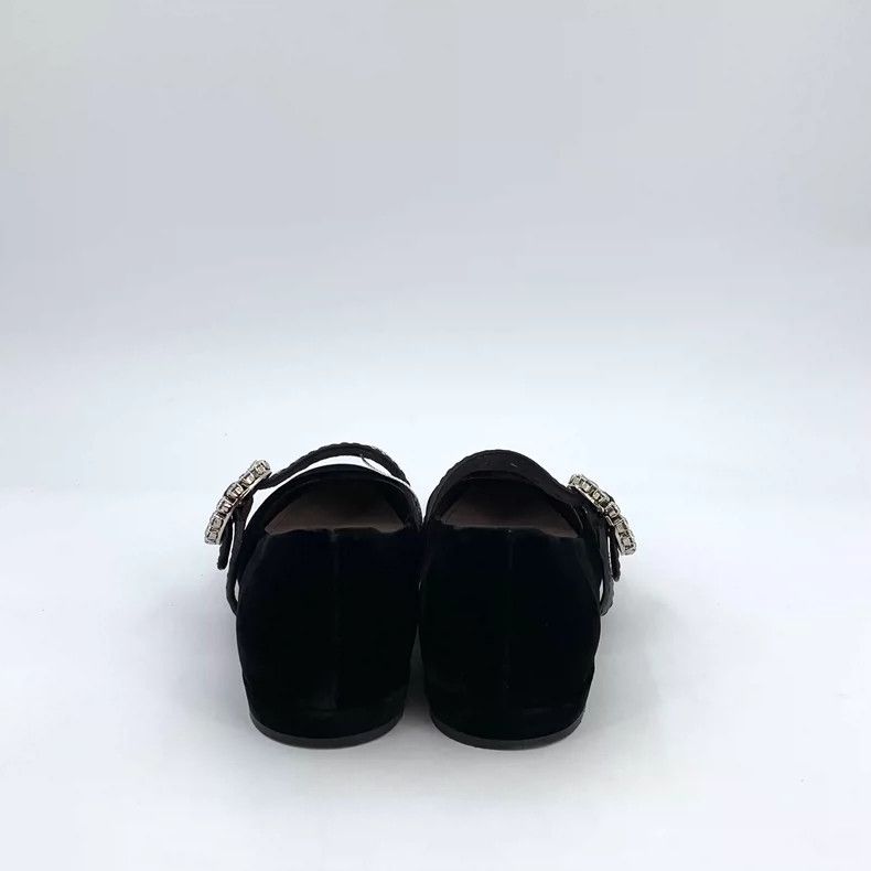 Miu Miu MiuMiu Black Flats with Rhinestone Buckle Size US 6 / IT 36 - 4 Thumbnail