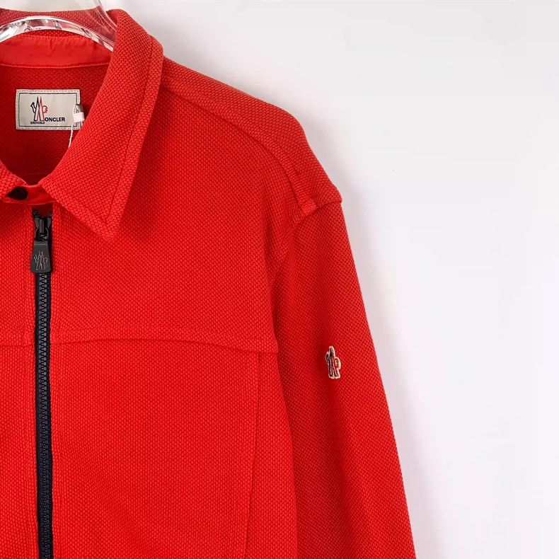 Moncler Moncler Red Logo Zip Long Sleeve Jacket Size L / US 10 / IT 46 - 3 Thumbnail