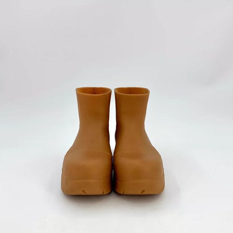 Bottega Veneta Bottega Veneta Orange Rubber Rain Boots Size US 4 / IT 34 - 3 Thumbnail