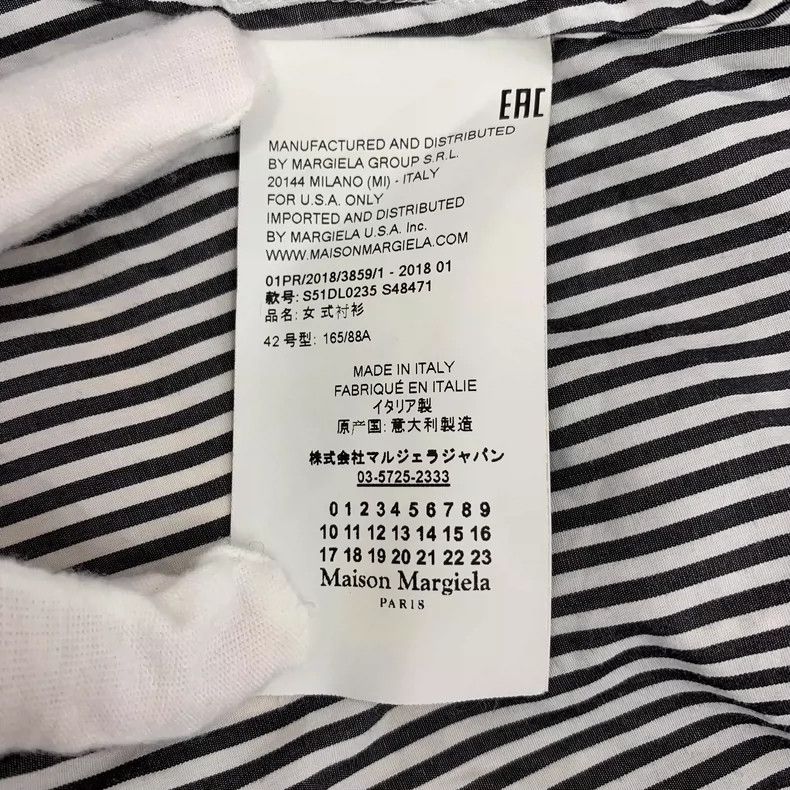 Maison Margiela Striped Polka Dot Long Sleeve Cotton Shirt Size L / US 10 / IT 46 - 6 Thumbnail
