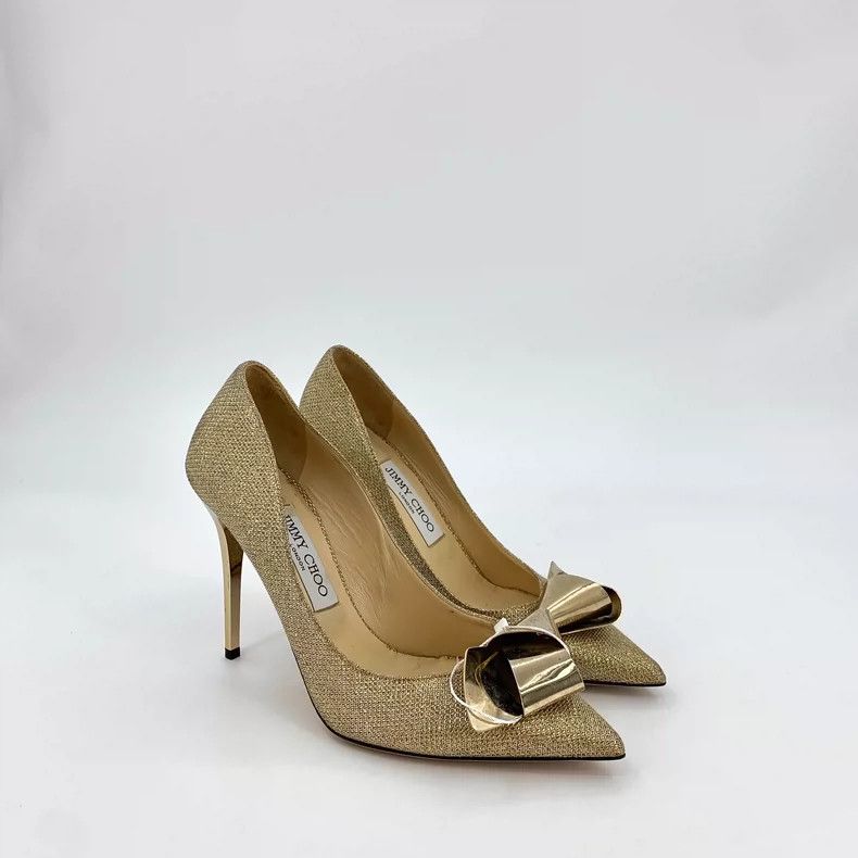 Jimmy Choo Jimmy Choo Gold Pointed High Heels Size US 8 / IT 38 - 2 Thumbnail
