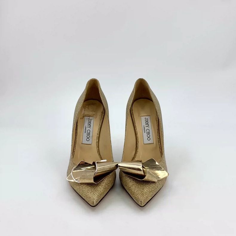 Jimmy Choo Jimmy Choo Gold Pointed High Heels Size US 8 / IT 38 - 3 Thumbnail
