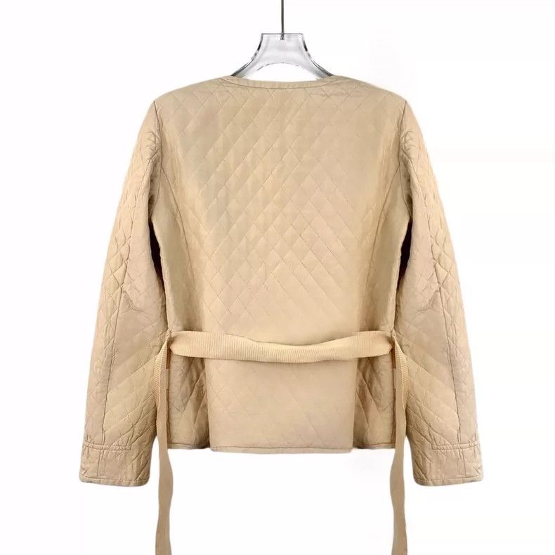 Moncler Moncler Beige Quilted Cotton Jacket with Belt Size S / US 4 / IT 40 - 2 Thumbnail