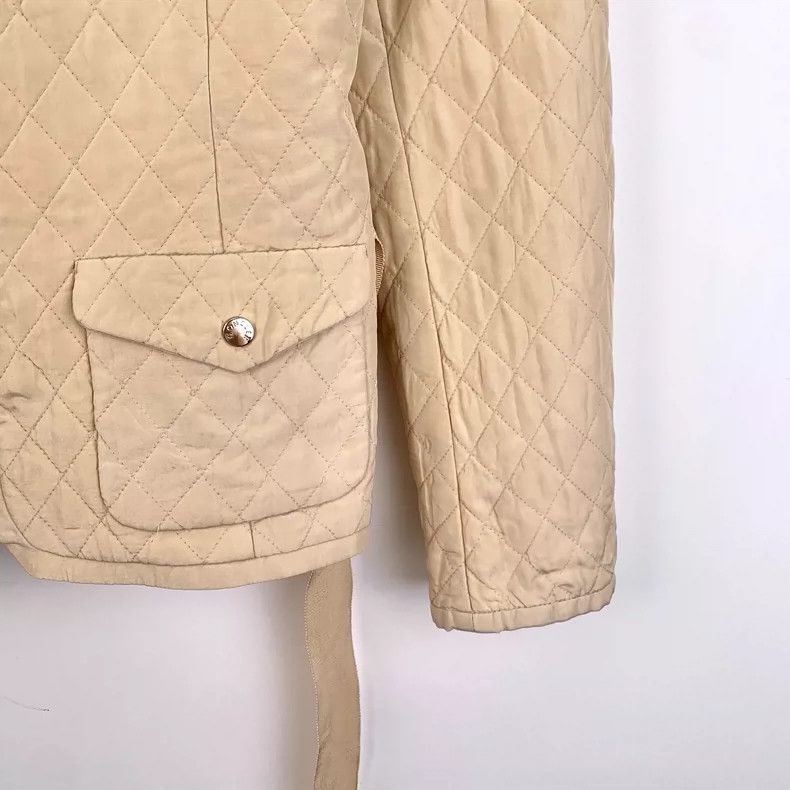 Moncler Moncler Beige Quilted Cotton Jacket with Belt Size S / US 4 / IT 40 - 4 Thumbnail