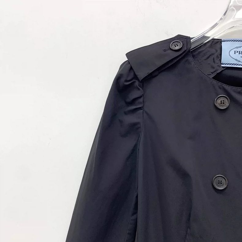 Prada Prada Black Double-Breasted Long Sleeve Coat Size S / US 4 / IT 40 - 3 Thumbnail