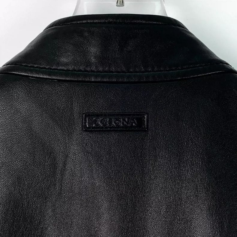 Ermenegildo Zegna Zegna Black Leather Zip Long Sleeve Jacket Size L / US 10 / IT 46 - 5 Thumbnail