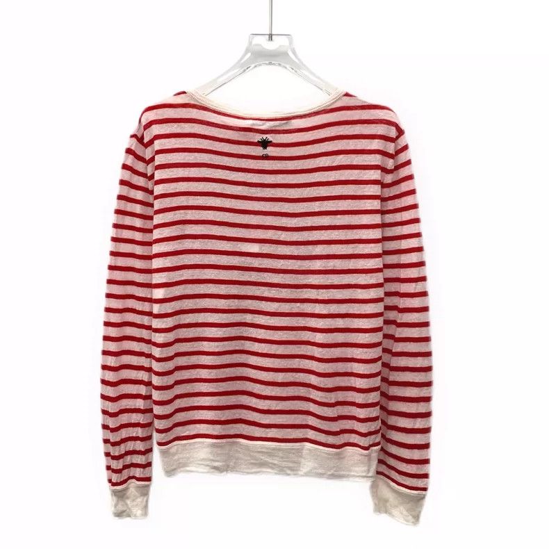 Dior Christian Dior Pink Striped Heart Print Sweater Size XS / US 0-2 / IT 36-38 - 2 Thumbnail