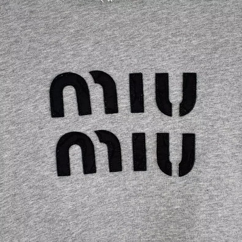 Miu Miu MiuMiu Gray Logo Cotton Long Sleeve Sweatshirt Size XS / US 0-2 / IT 36-38 - 4 Thumbnail