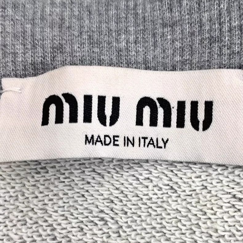Miu Miu MiuMiu Gray Logo Cotton Long Sleeve Sweatshirt Size XS / US 0-2 / IT 36-38 - 6 Thumbnail