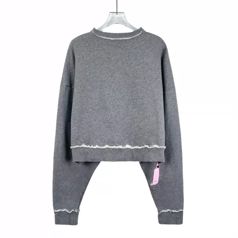 Miu Miu MiuMiu Gray Logo Cotton Long Sleeve Sweatshirt Size XS / US 0-2 / IT 36-38 - 2 Thumbnail