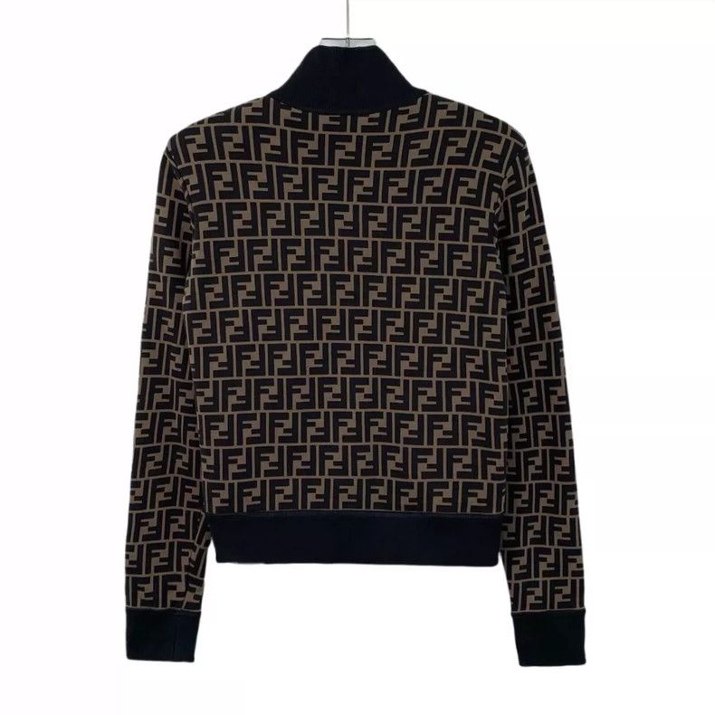 Fendi Fendi Brown Logo Print Zipper Jacket Size M / US 6-8 / IT 42-44 - 2 Thumbnail