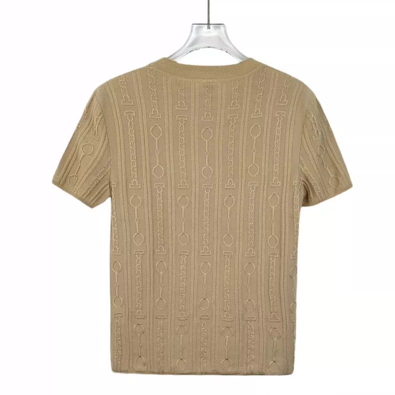 Hermes Brown Short Sleeve Knitted Top by Hermes Size S / US 4 / IT 40 - 2 Thumbnail