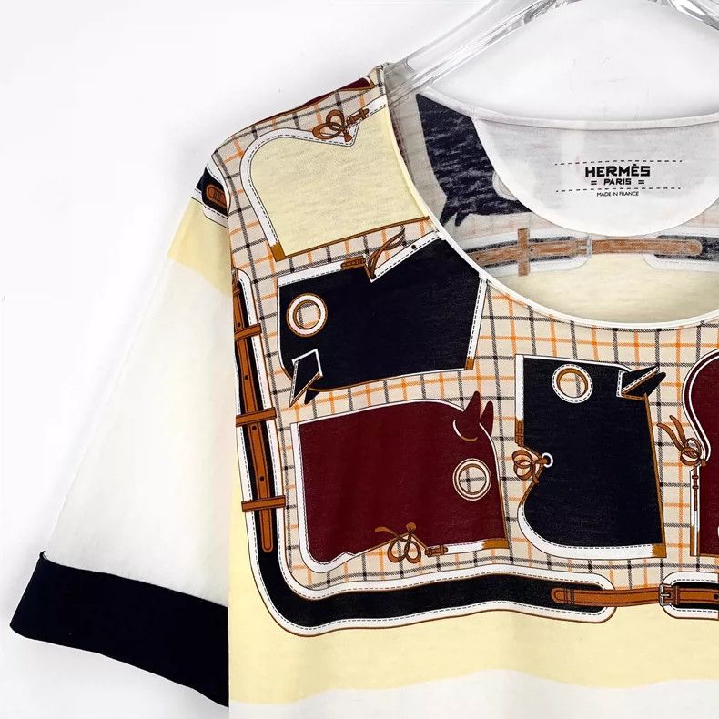 Hermes Hermes Cartoon Print Cotton Short Sleeve T-Shirt Size XXS / US 00 / IT 34 - 3 Thumbnail
