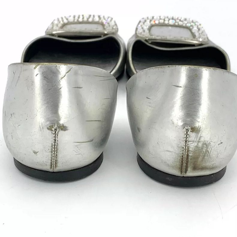 Roger Vivier Silver Rhinestone Flat Shoes by Roger Vivier Size US 7 / IT 37 - 9 Thumbnail