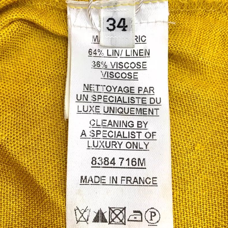 Balmain Yellow Wool Long Sleeve Button Knit Top Size XXS / US 00 / IT 34 - 7 Thumbnail