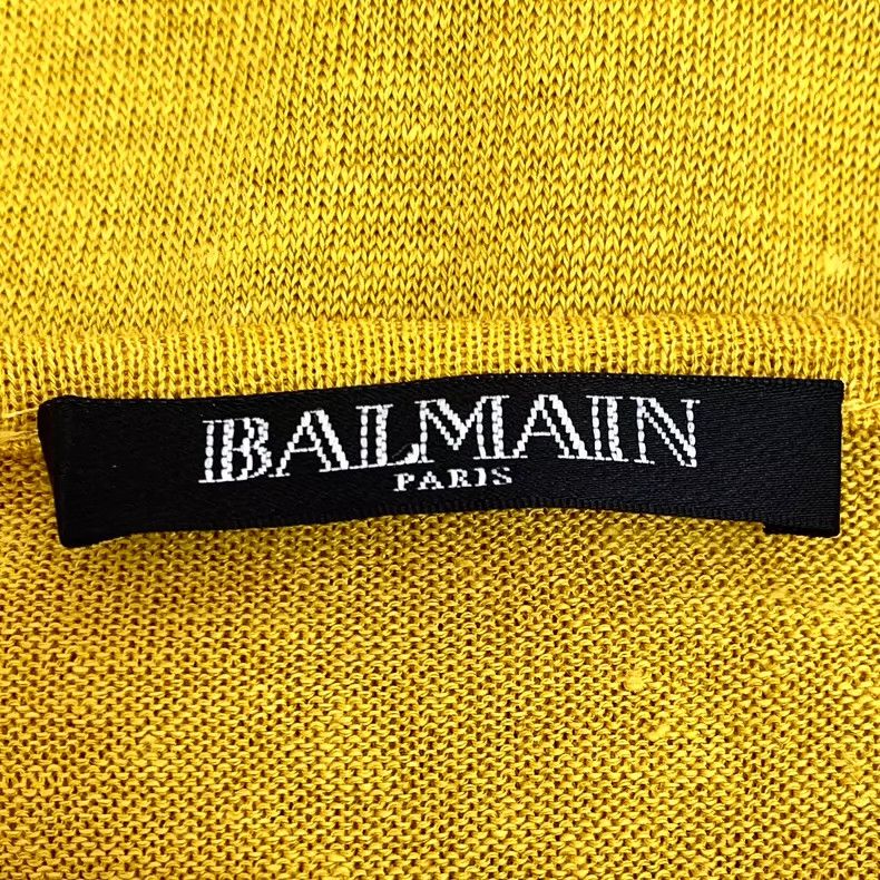 Balmain Yellow Wool Long Sleeve Button Knit Top Size XXS / US 00 / IT 34 - 6 Thumbnail