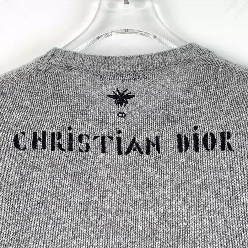 Dior Christian Dior Gray Embroidered Cashmere Sweater Size XS / US 0-2 / IT 36-38 - 6 Thumbnail