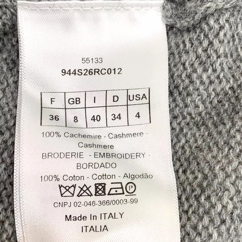 Dior Christian Dior Gray Embroidered Cashmere Sweater Size XS / US 0-2 / IT 36-38 - 8 Thumbnail