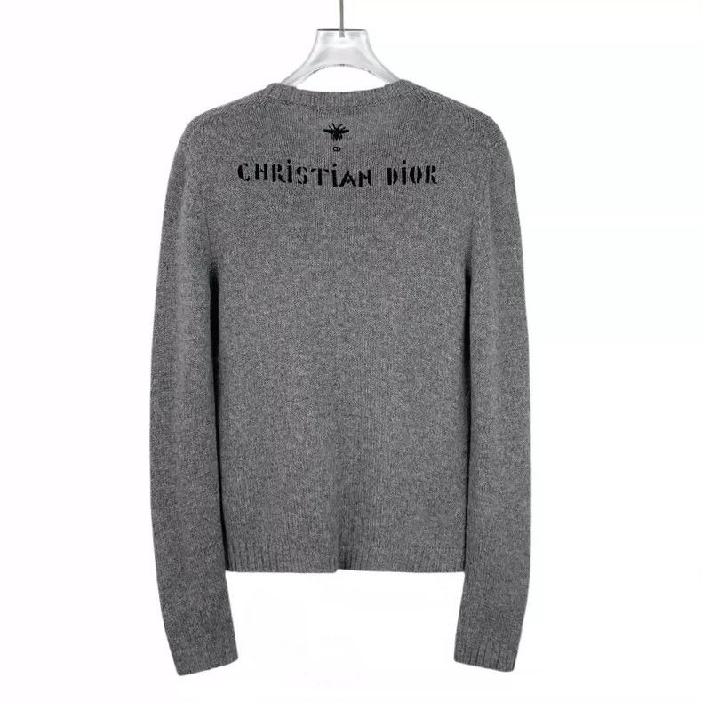 Dior Christian Dior Gray Embroidered Cashmere Sweater Size XS / US 0-2 / IT 36-38 - 2 Thumbnail