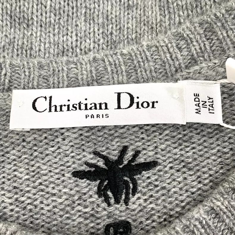 Dior Christian Dior Gray Embroidered Cashmere Sweater Size XS / US 0-2 / IT 36-38 - 7 Thumbnail