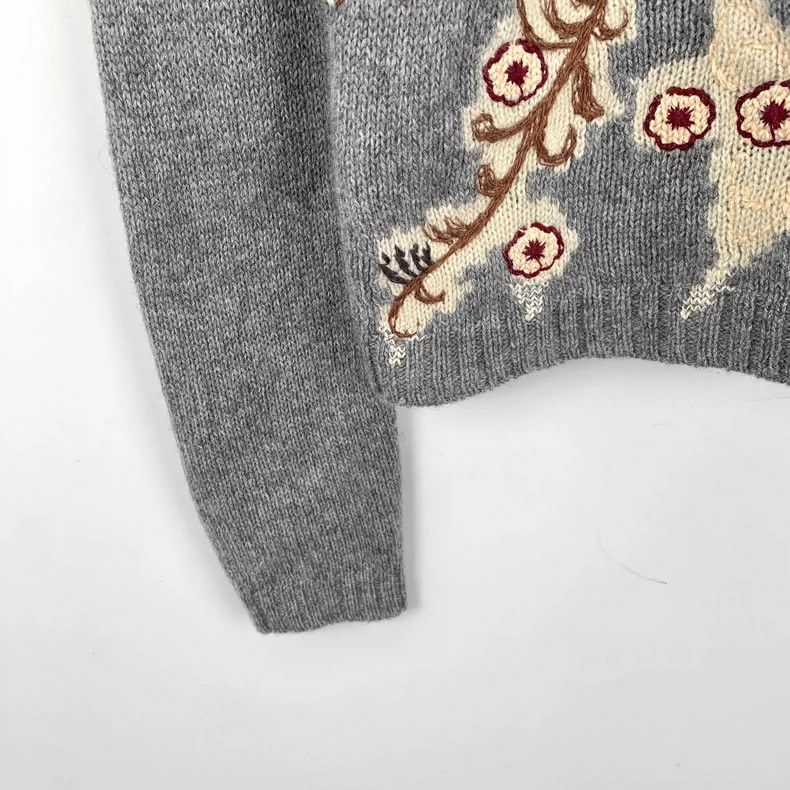 Dior Christian Dior Gray Embroidered Cashmere Sweater Size XS / US 0-2 / IT 36-38 - 5 Thumbnail