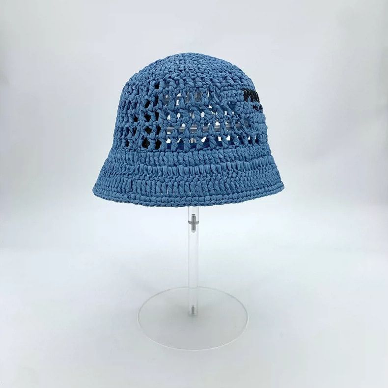Prada Prada Blue Logo Knit Bucket Hat Size ONE SIZE - 2 Thumbnail