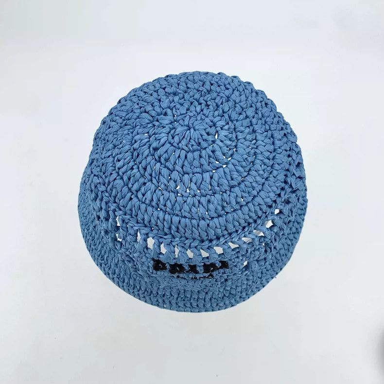 Prada Prada Blue Logo Knit Bucket Hat Size ONE SIZE - 6 Thumbnail