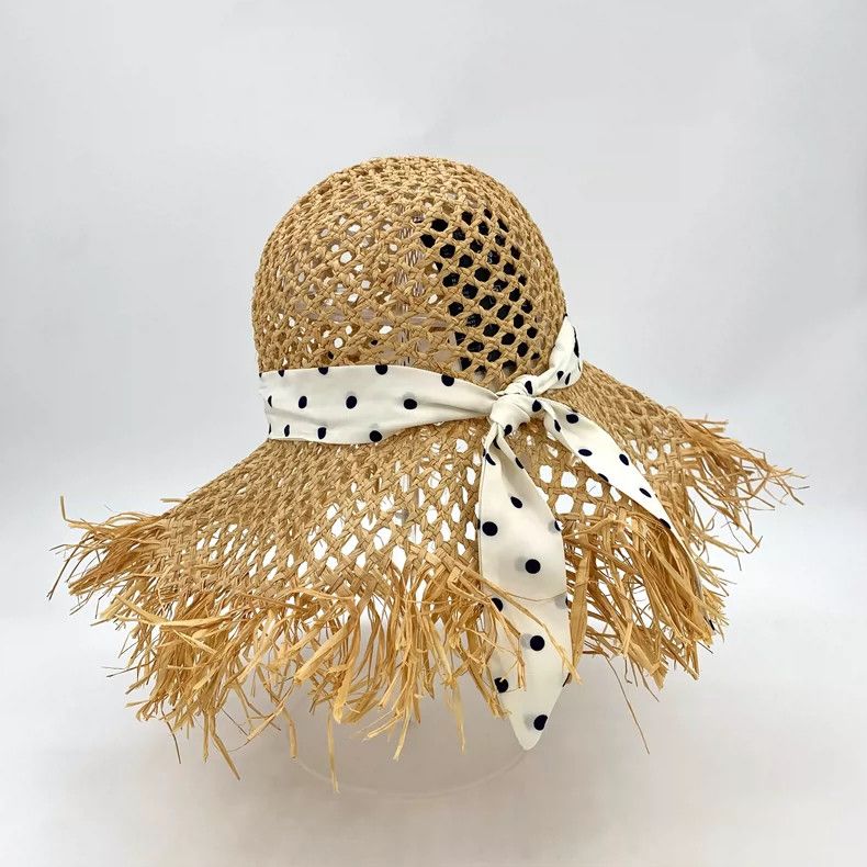 Miu Miu MiuMiu Yellow Polka Dot Straw Hat Size ONE SIZE - 2 Thumbnail