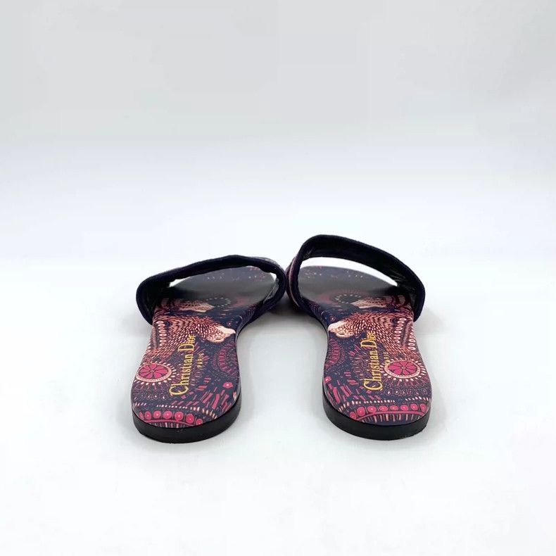 Dior Dior Multi-Color Logo Flat Slide Sandals Size US 5 / IT 35 - 4 Thumbnail