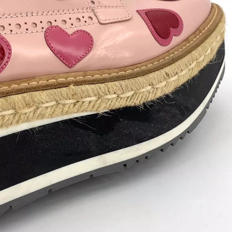 Prada Prada Pink Heart Print Platform Casual Shoes Size US 8 / IT 38 - 9 Thumbnail