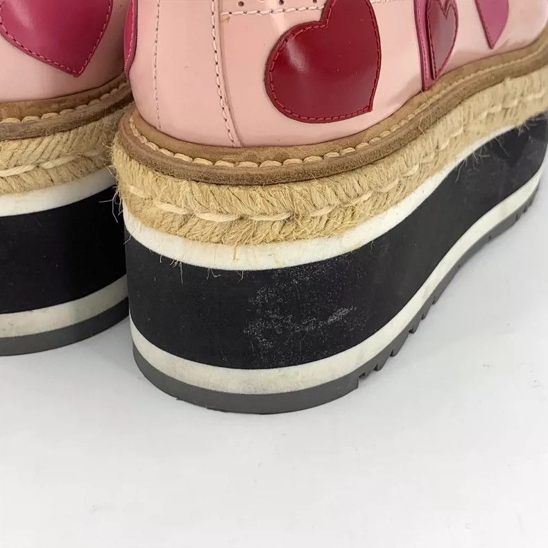 Prada Prada Pink Heart Print Platform Casual Shoes Size US 8 / IT 38 - 8 Thumbnail