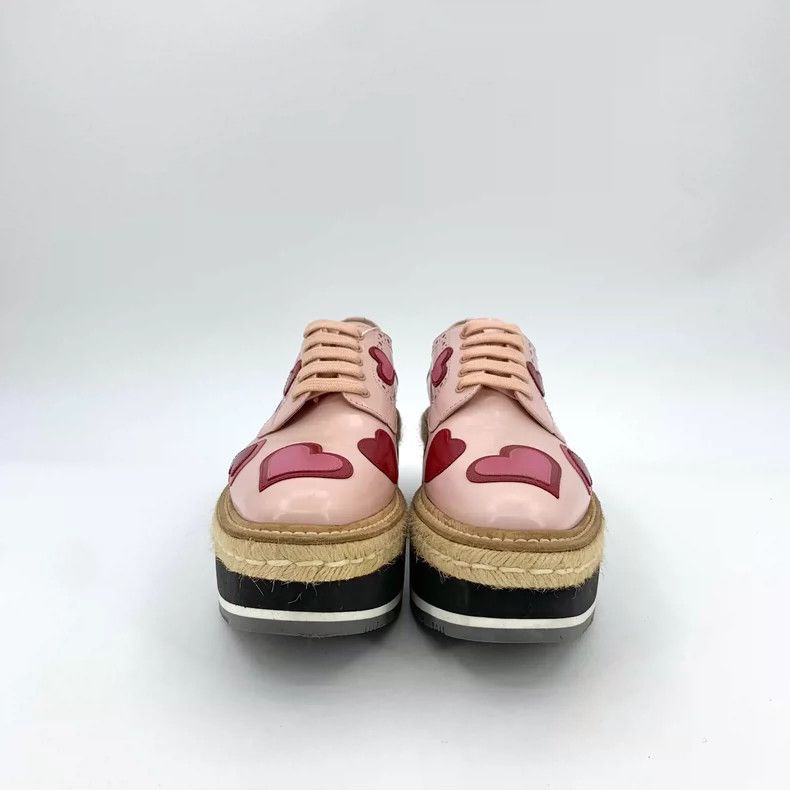 Prada Prada Pink Heart Print Platform Casual Shoes Size US 8 / IT 38 - 3 Thumbnail