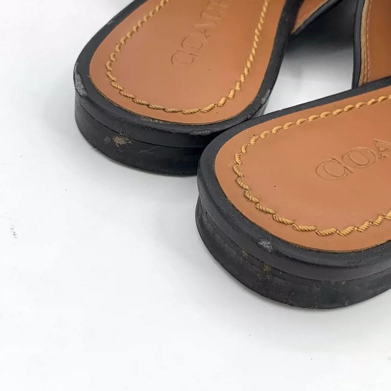 Coach Black Leather Slip-On Shoes with Buckle Size US 7 / IT 37 - 8 Thumbnail