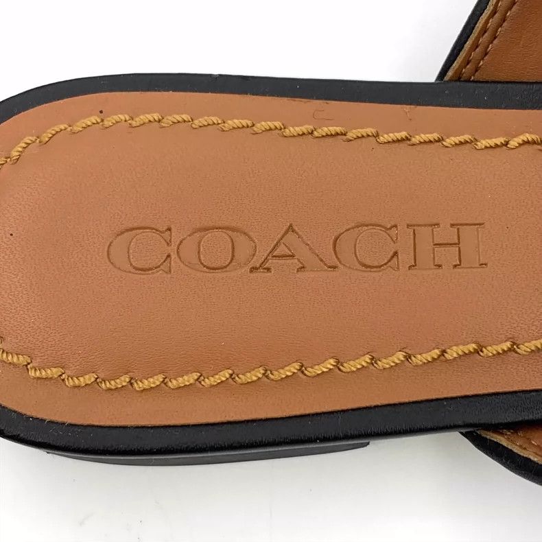 Coach Black Leather Slip-On Shoes with Buckle Size US 7 / IT 37 - 7 Thumbnail