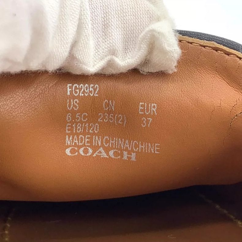Coach Black Leather Slip-On Shoes with Buckle Size US 7 / IT 37 - 6 Thumbnail