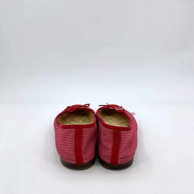 Chanel Chanel Red Bow Flat Shoes Size 38 Size US 8 / IT 38 - 4 Thumbnail